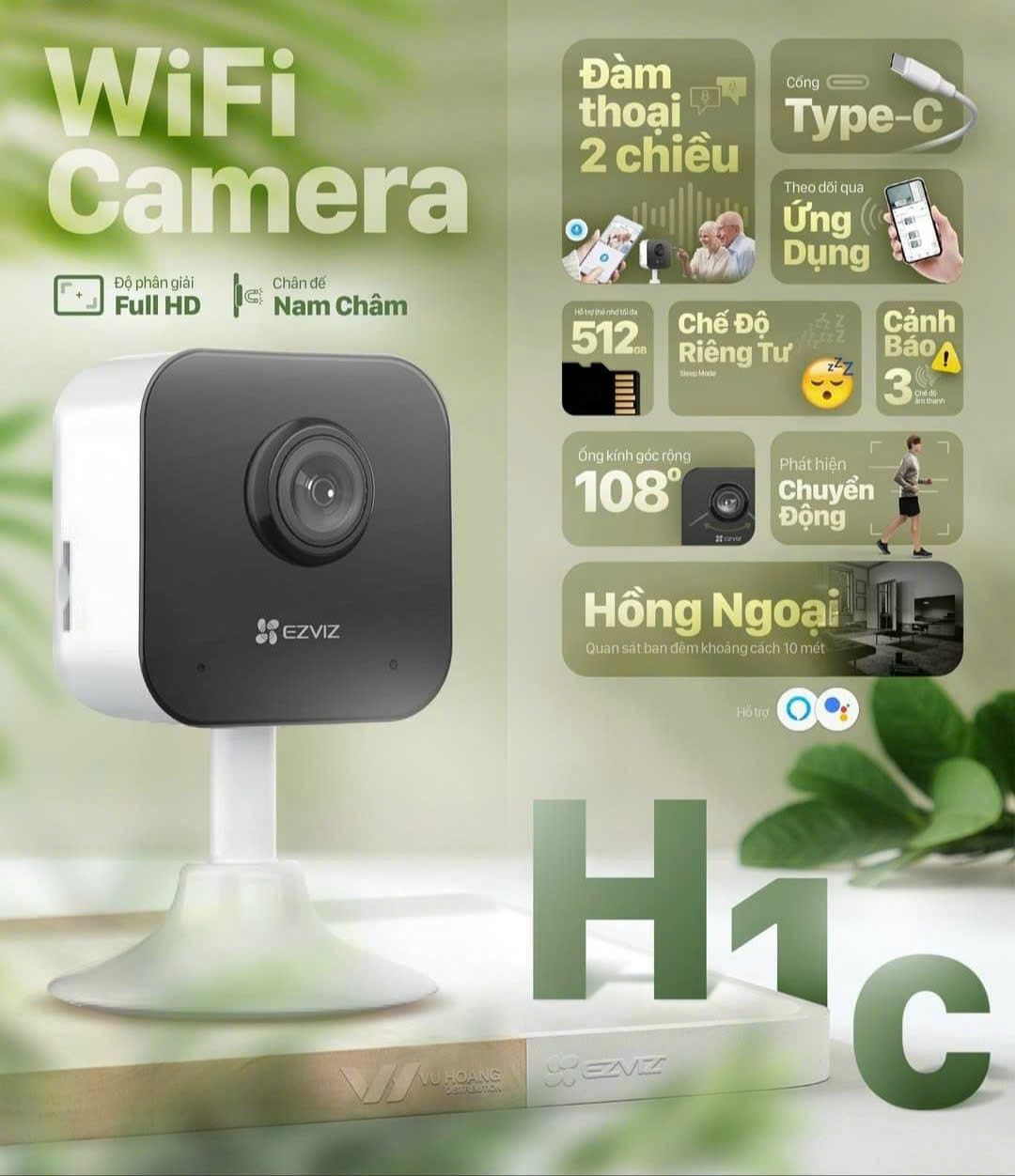 Camera wifi trong nhà Ezviz H1C đàm thoại 2 chiều